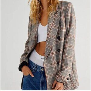 Free People Ashby Plaid Blazer M